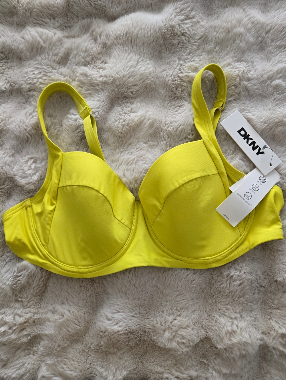 DKNY Bright Yellow Underwire Smooth Contour Bra
